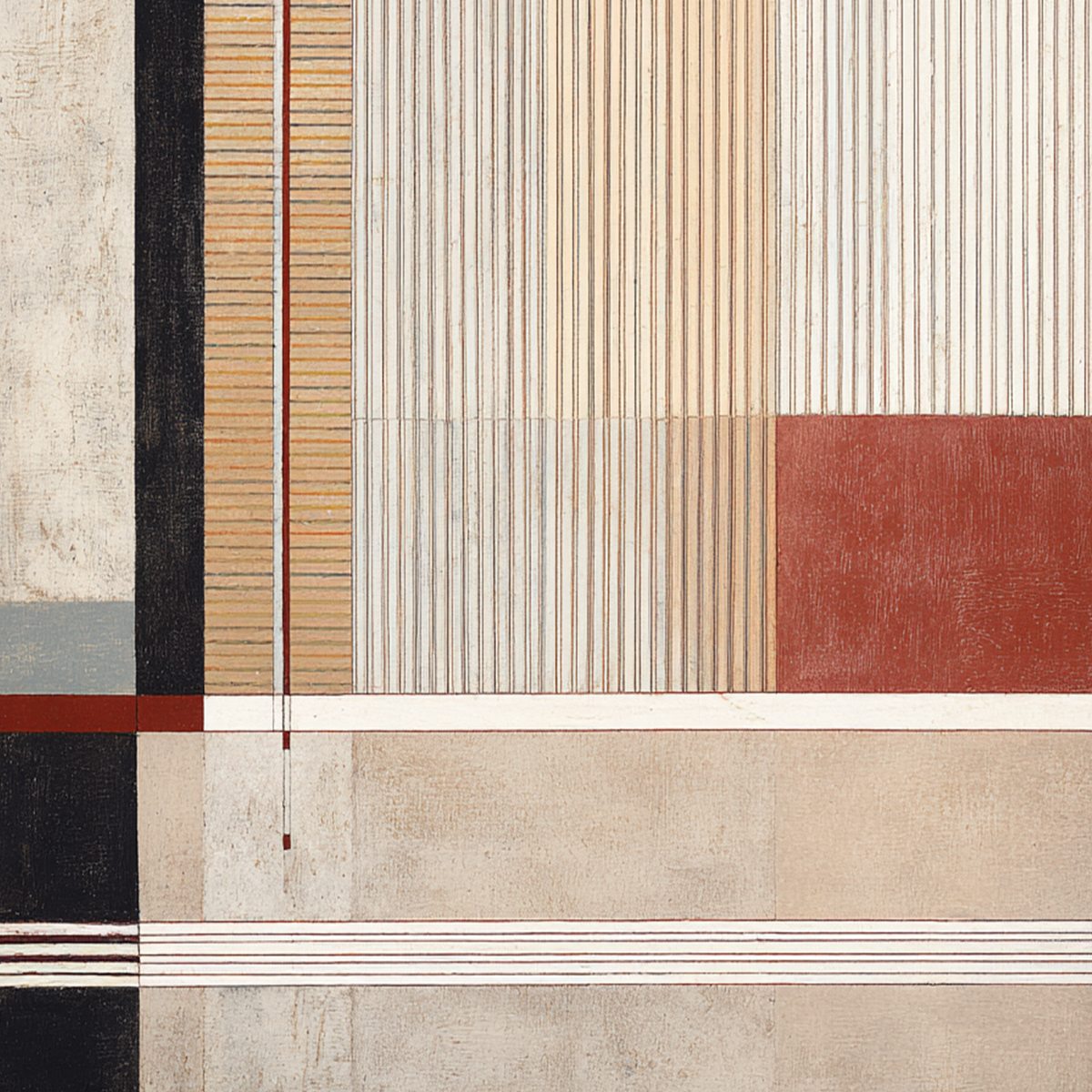 URBAN GRID: Modern Geometric Abstract Architectural Painting - Image 3