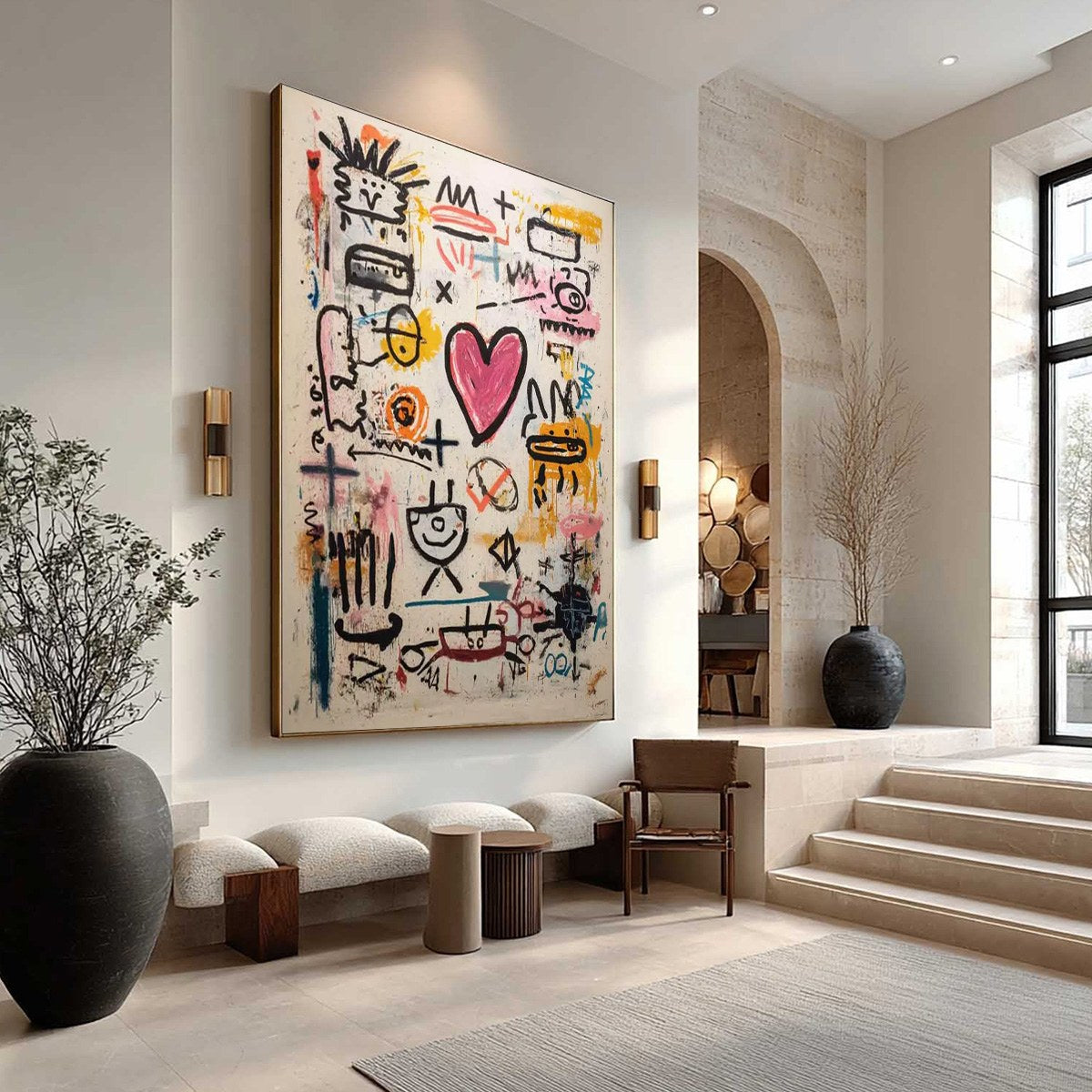 URBAN HEARTBEAT: Graffiti-Style Abstract Oil Painting - Image 4