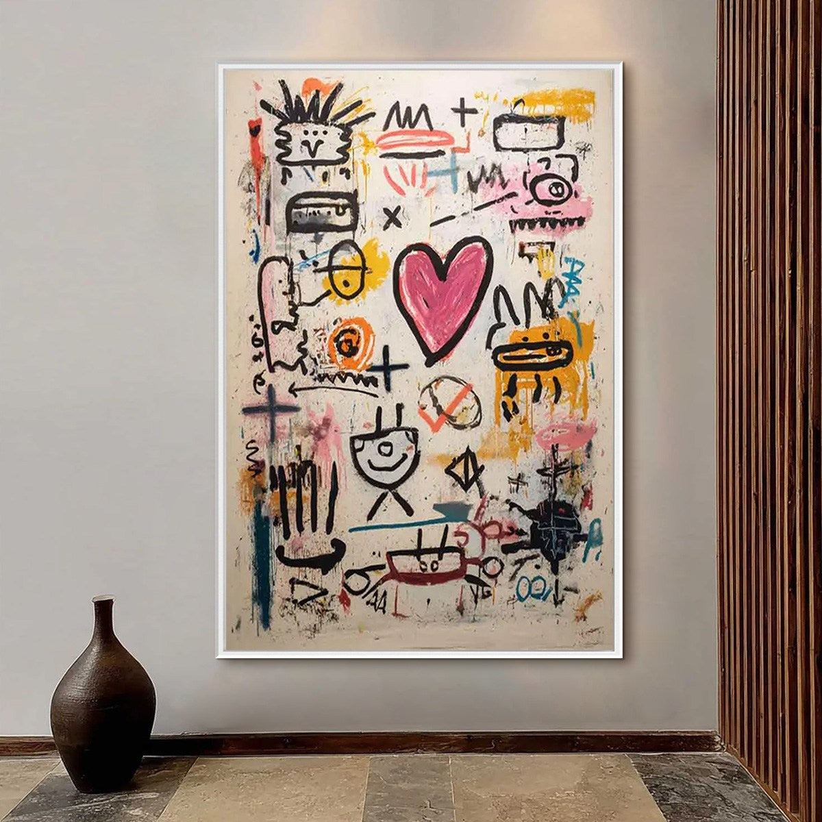 URBAN HEARTBEAT: Graffiti-Style Abstract Oil Painting - Image 2