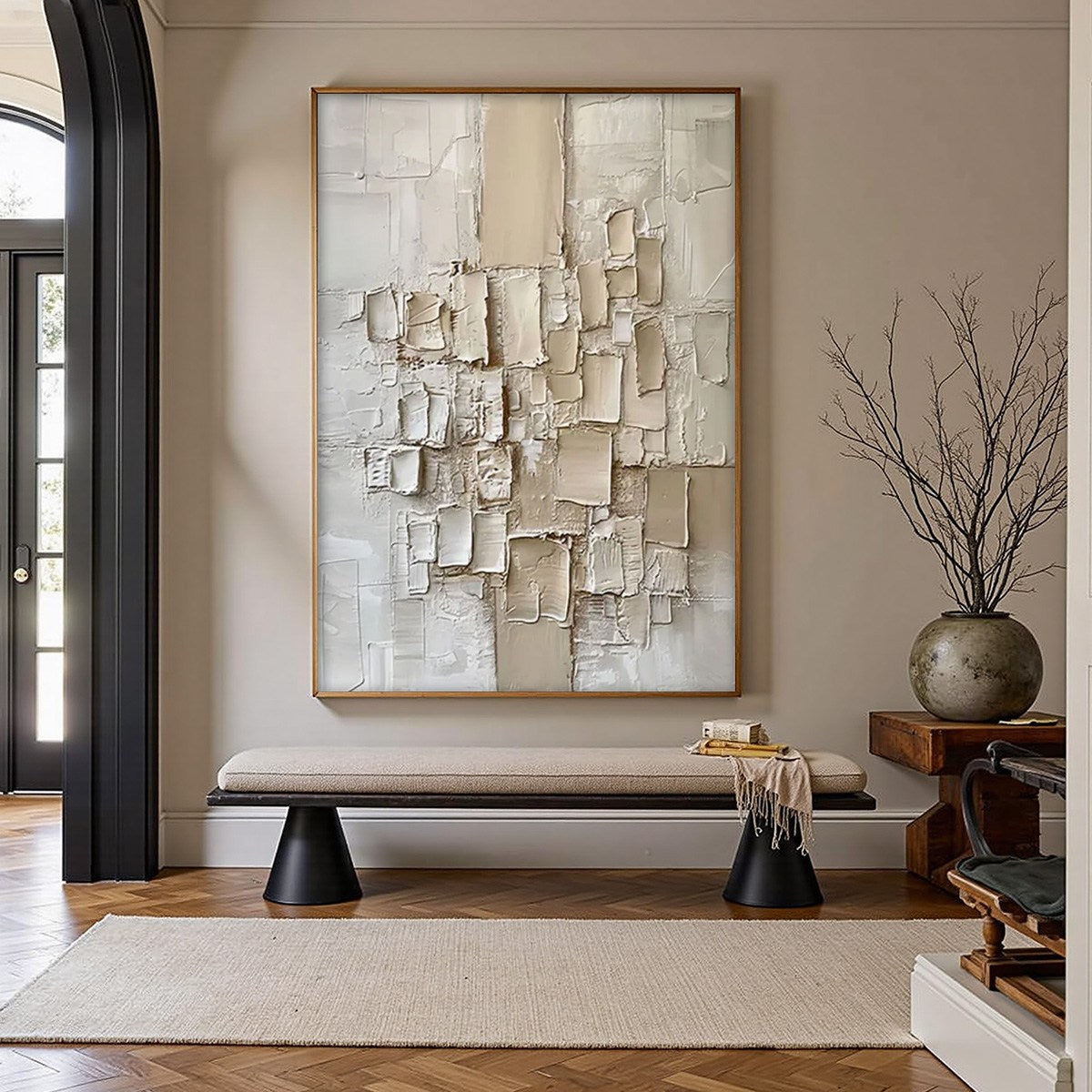 URBAN MOSAIC: Textured Minimalist Abstract Painting - Image 3