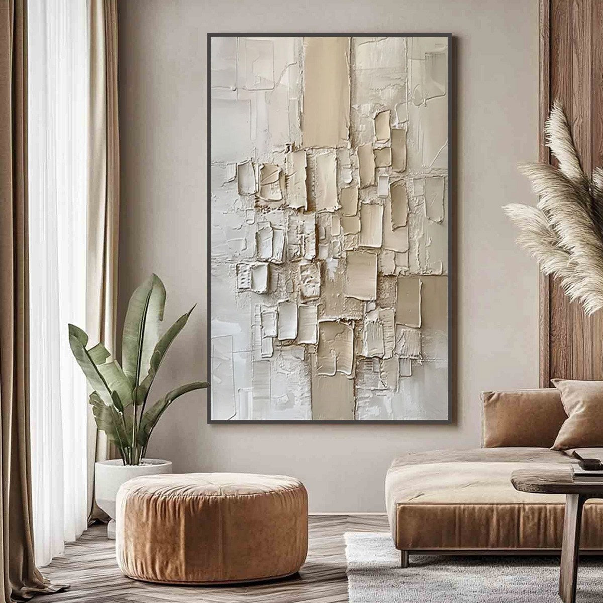 URBAN MOSAIC: Textured Minimalist Abstract Painting - Image 2