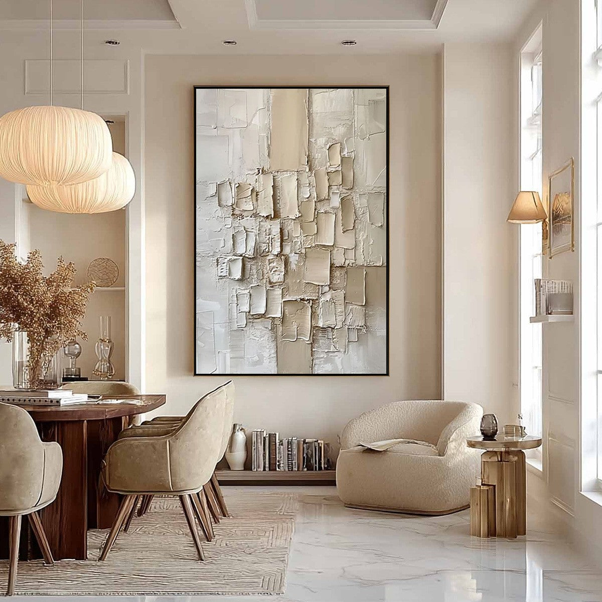 URBAN MOSAIC: Textured Minimalist Abstract Painting - Image 4