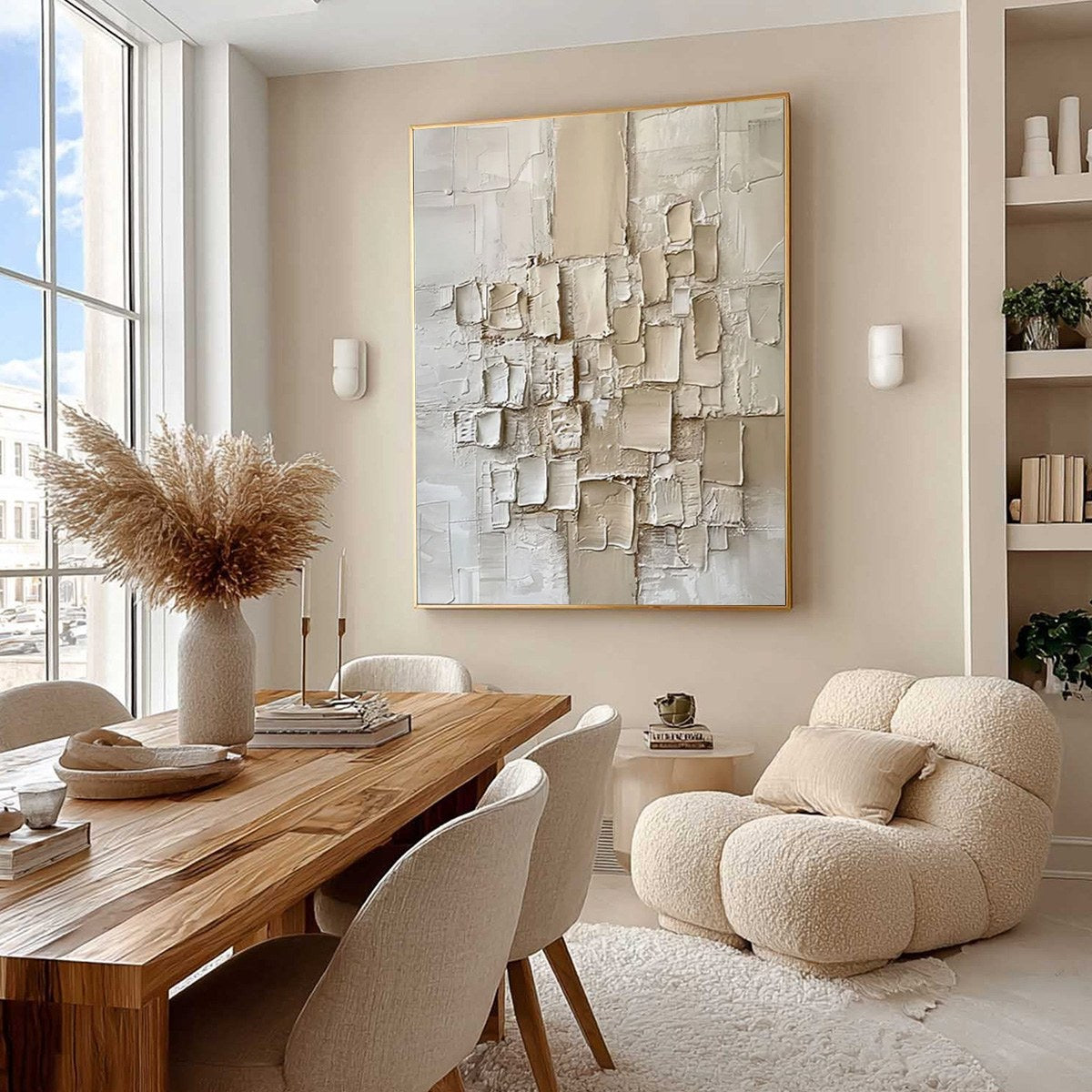 URBAN MOSAIC: Textured Minimalist Abstract Painting - Image 5