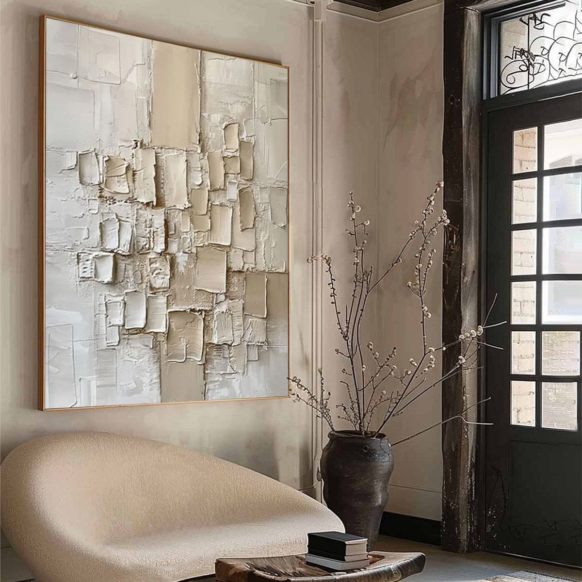 URBAN MOSAIC: Textured Minimalist Abstract Painting - Image 6