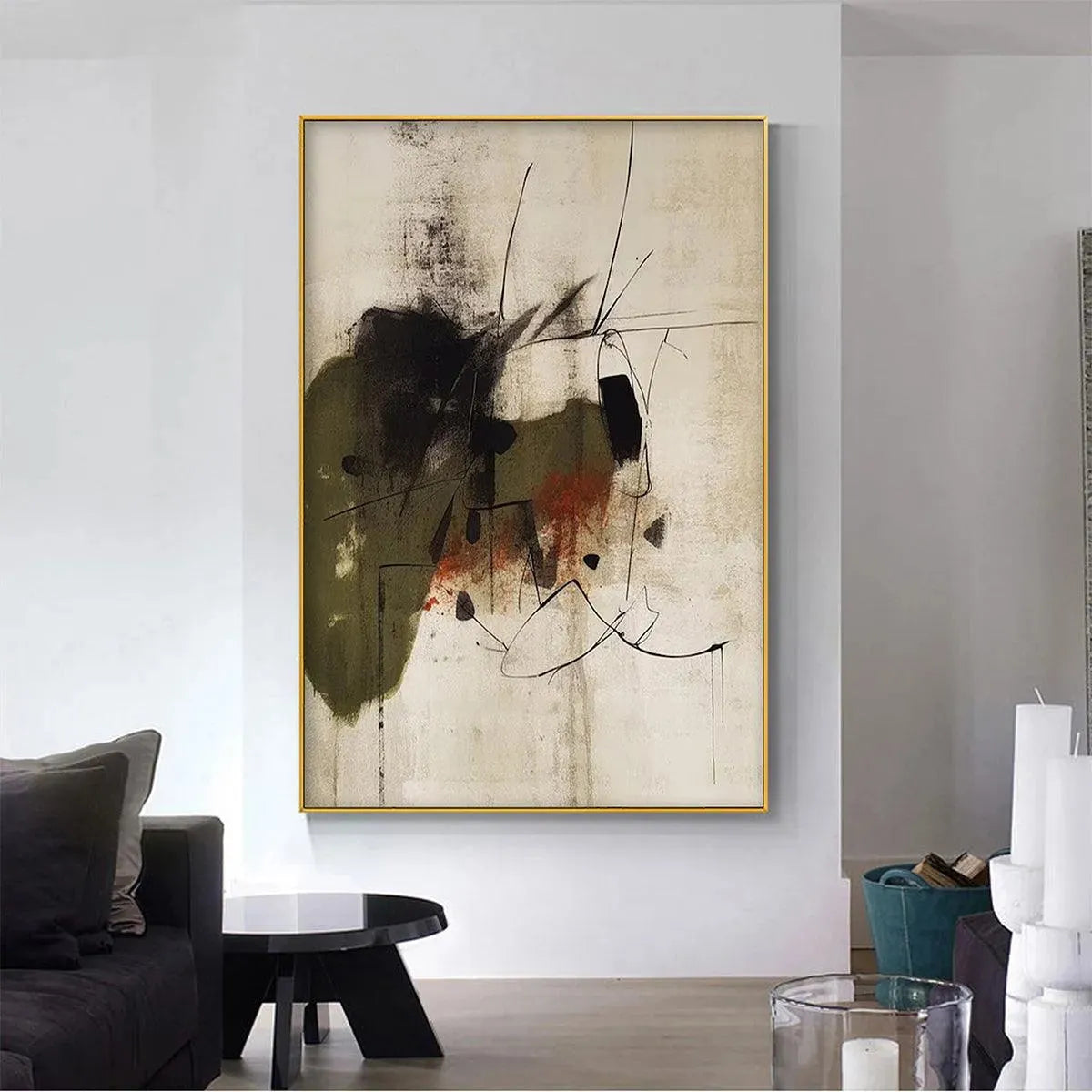 UNTITLED ABSTRACT: Minimalist Abstract Painting, Vertical Wall Art - Image 2