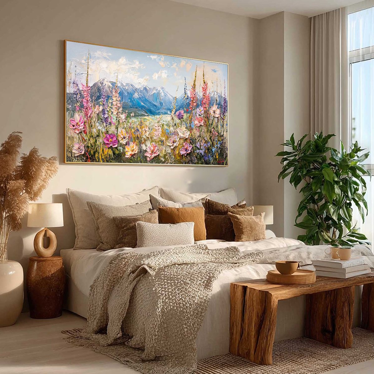 VALLEY BLOSSOM: Impasto Mountain Wildflower Painting - Image 6