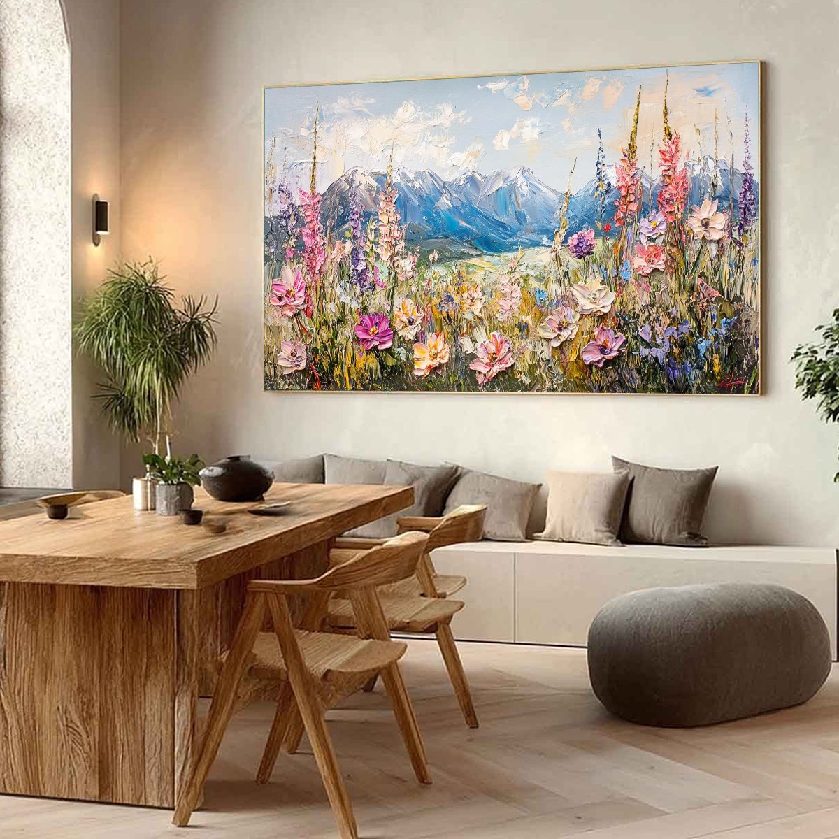 VALLEY BLOSSOM: Impasto Mountain Wildflower Painting - Image 5