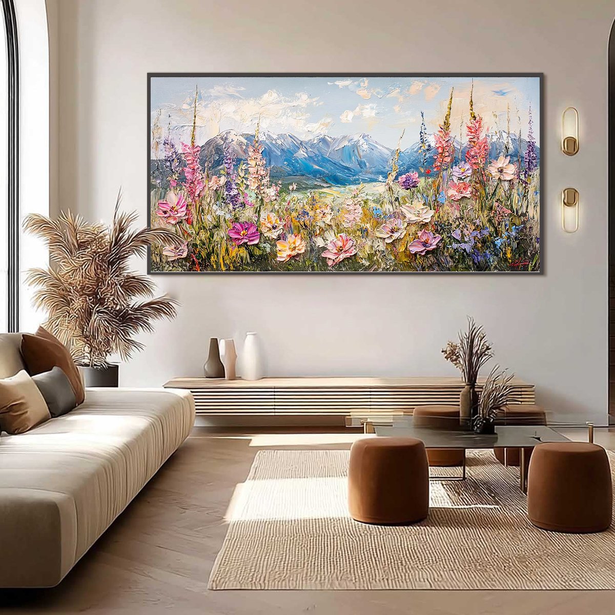 VALLEY BLOSSOM: Impasto Mountain Wildflower Painting - Image 2
