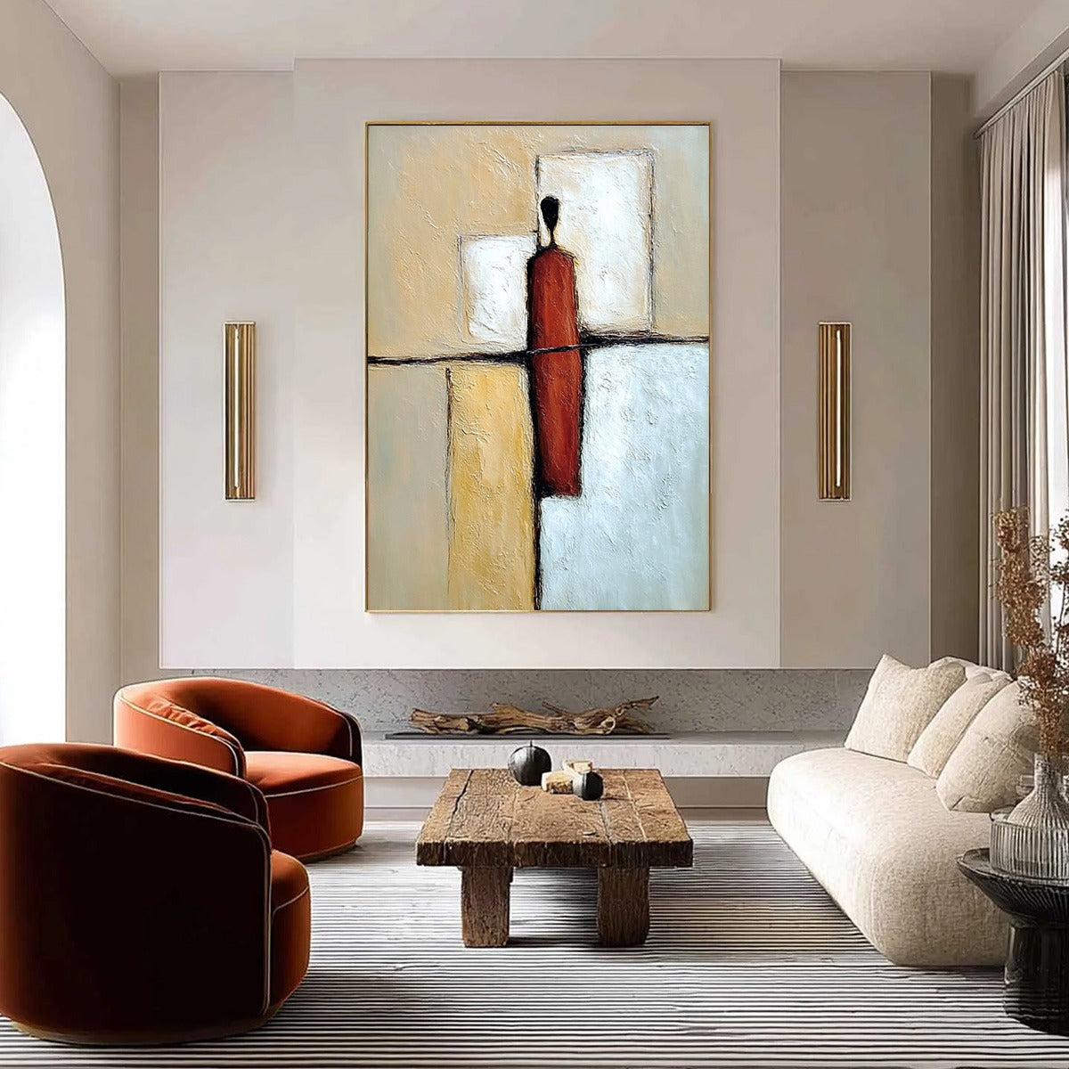 VANGUARD: Textured Abstract Figurative Painting for Modern Decor - Image 4
