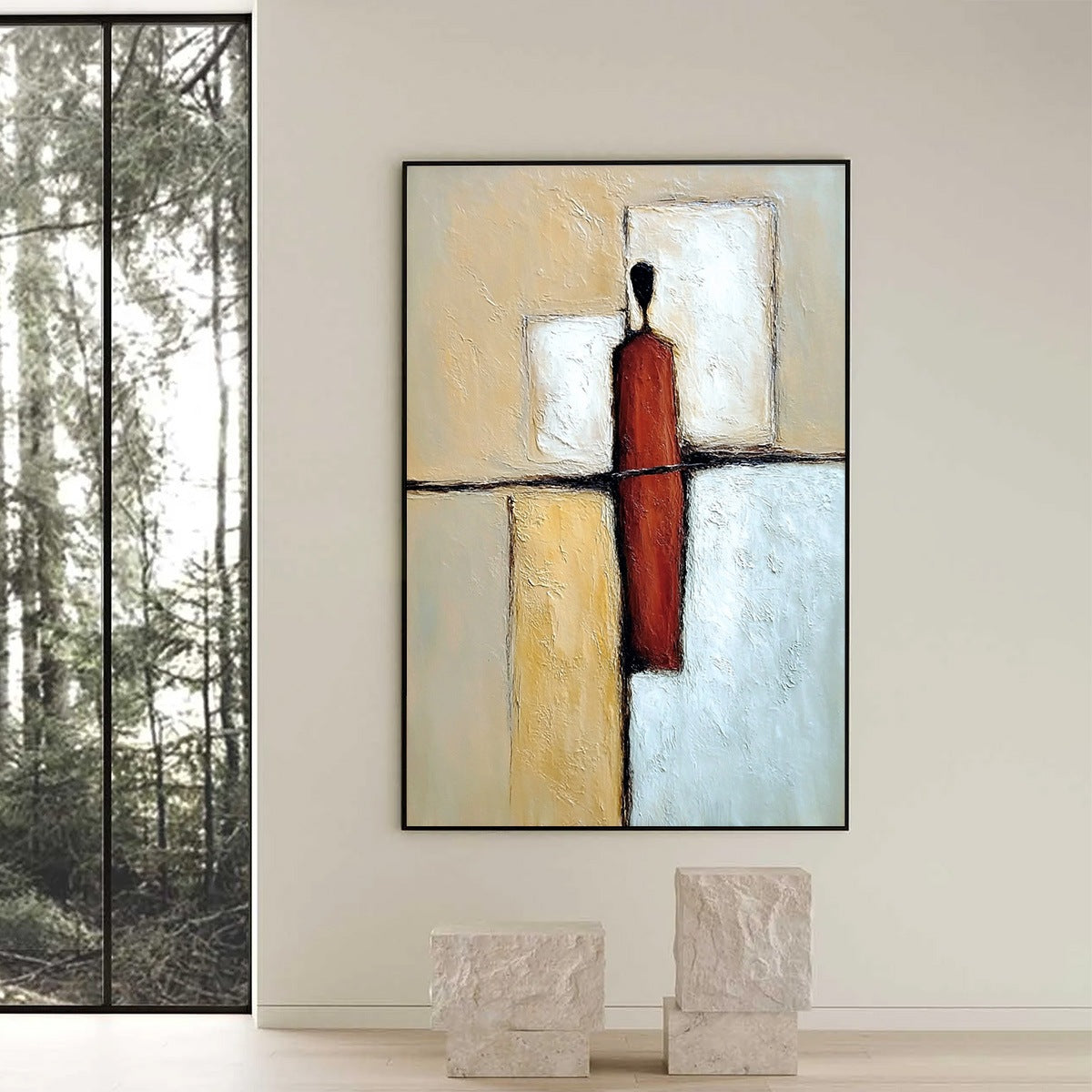 VANGUARD: Textured Abstract Figurative Painting for Modern Decor - Image 2