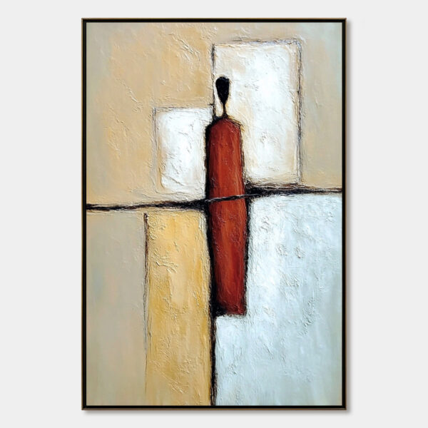 VANGUARD: Textured Abstract Figurative Painting for Modern Decor