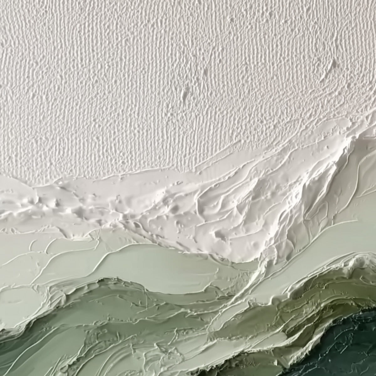 VERDANT ASCENT: Textured Wabi Sabi Mountain Landscape Painting - Image 5