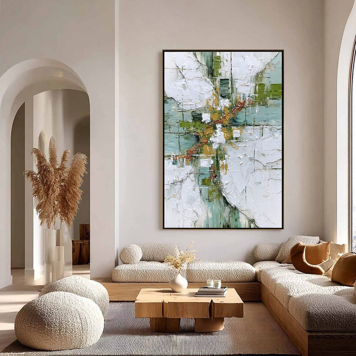 VERDANT ECHO: Textured Abstract Painting in Earth Tones - Image 4