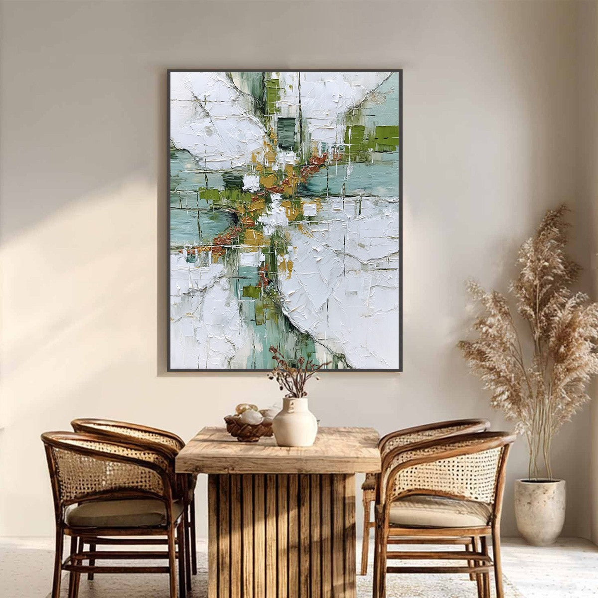 VERDANT ECHO: Textured Abstract Painting in Earth Tones - Image 2