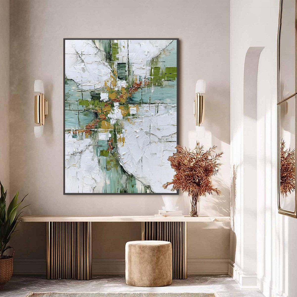 VERDANT ECHO: Textured Abstract Painting in Earth Tones - Image 6