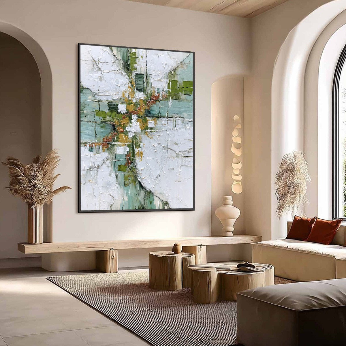 VERDANT ECHO: Textured Abstract Painting in Earth Tones - Image 7
