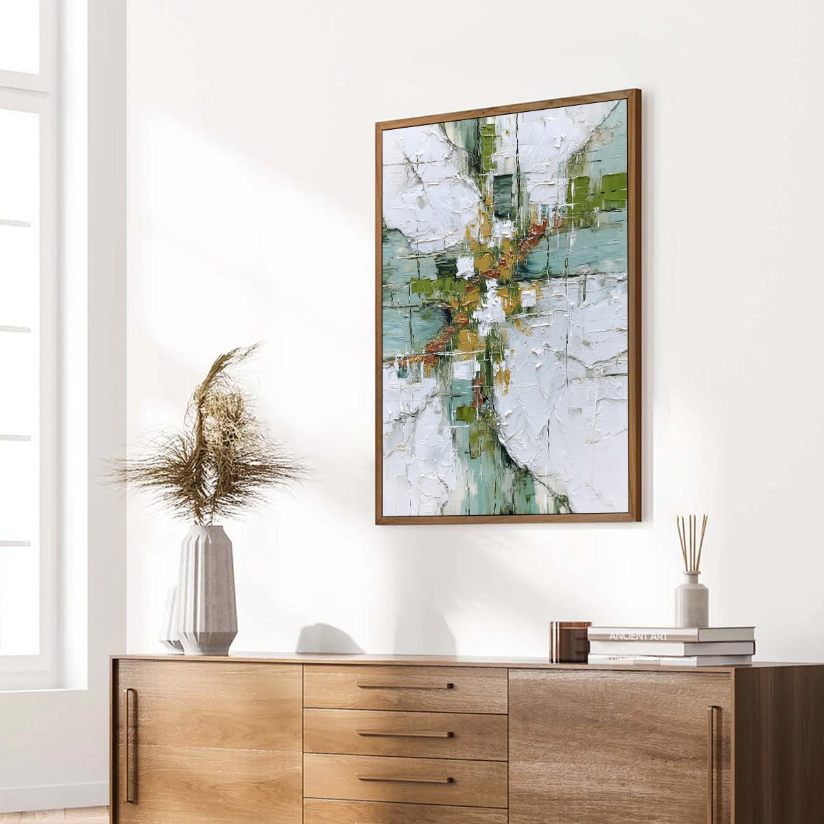 VERDANT ECHO: Textured Abstract Painting in Earth Tones - Image 8