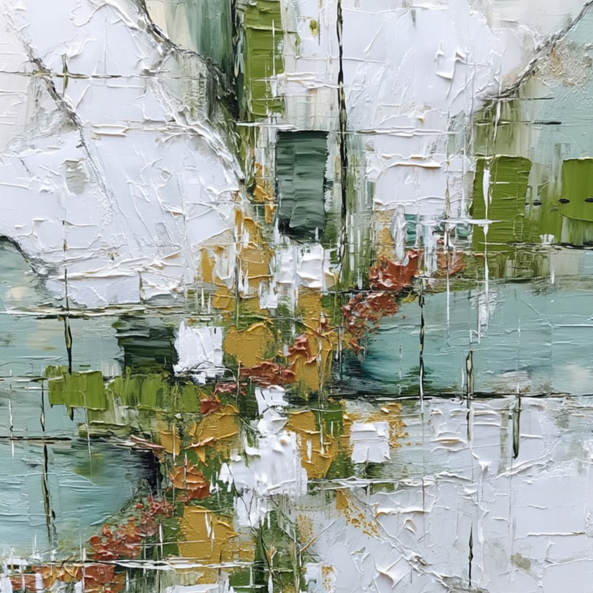 VERDANT ECHO: Textured Abstract Painting in Earth Tones - Image 3