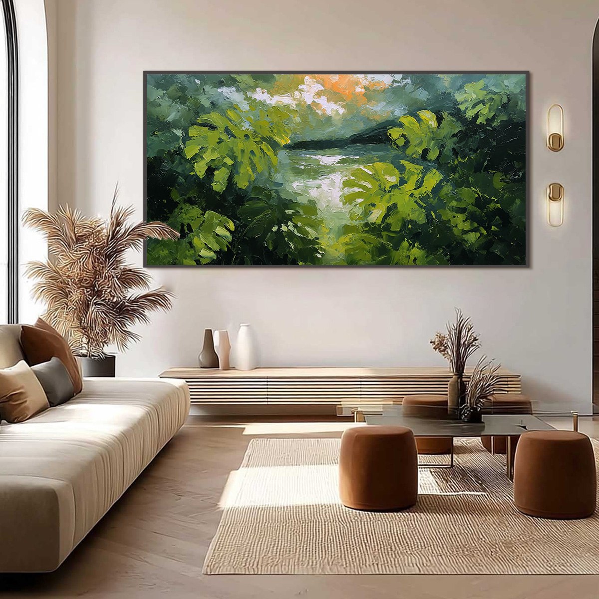 VERDANT HIDEAWAY: Textured Impasto Painting of a Forest Lake - Image 6