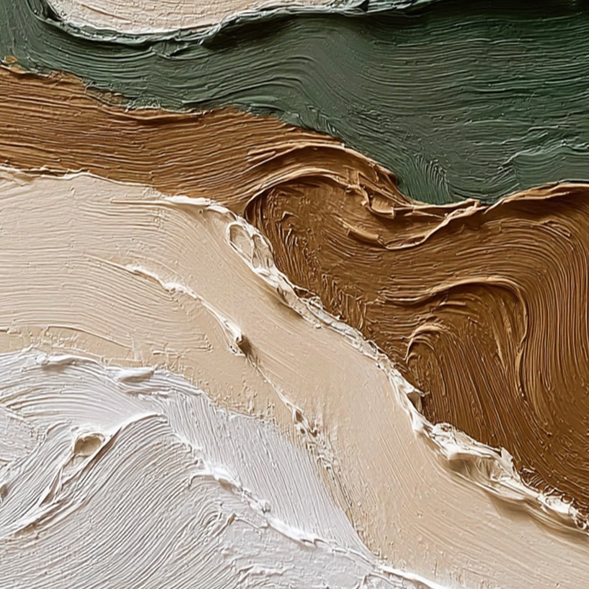 VERDANT RIDGE: Textured Wabi Sabi Abstract Landscape Painting - Image 5