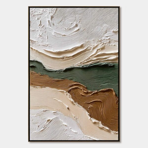 VERDANT RIDGE: Textured Wabi Sabi Abstract Landscape Painting
