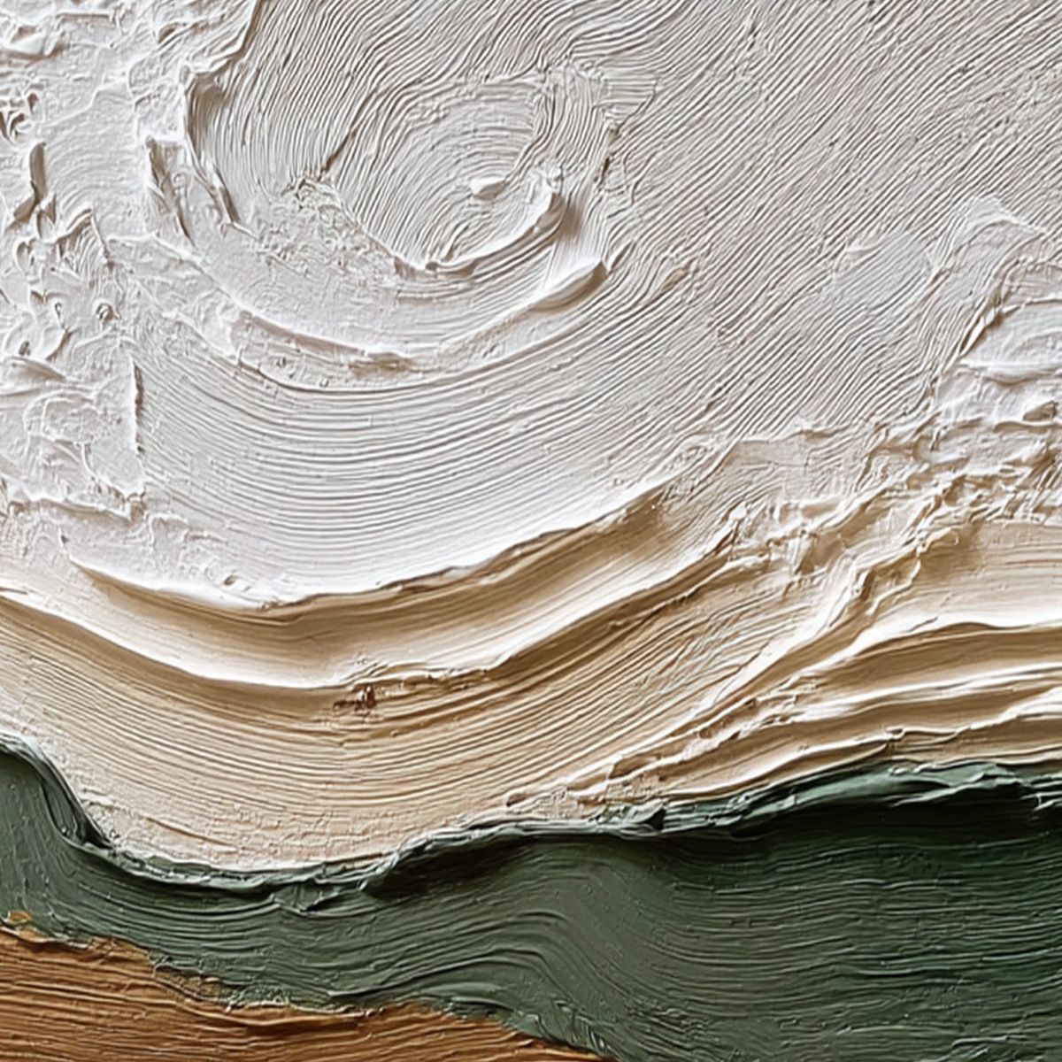 VERDANT RIDGE: Textured Wabi Sabi Abstract Landscape Painting - Image 3