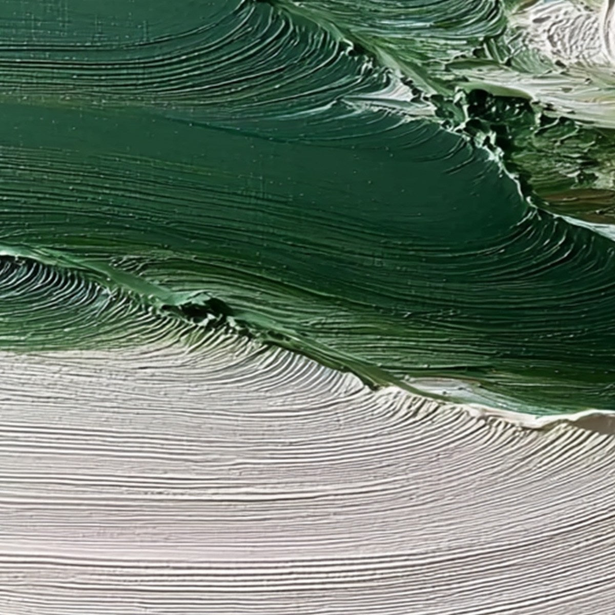 VERDANT RIFT: Heavy Texture Abstract Landscape Oil Painting - Image 5