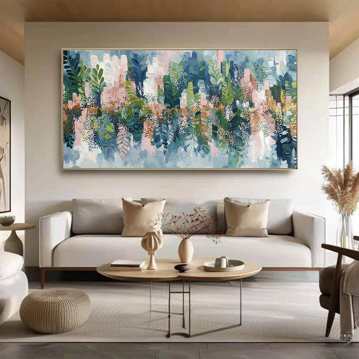 VERDANT SANCTUARY: Colorful Abstract Botanical Textured Painting - Image 2