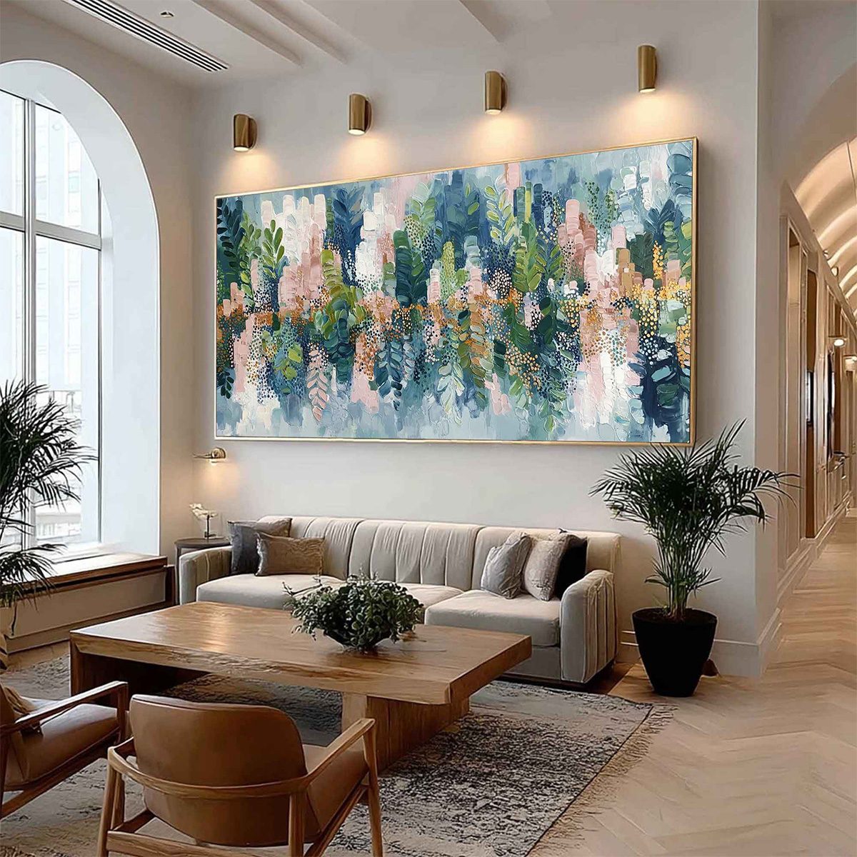 VERDANT SANCTUARY: Colorful Abstract Botanical Textured Painting - Image 7