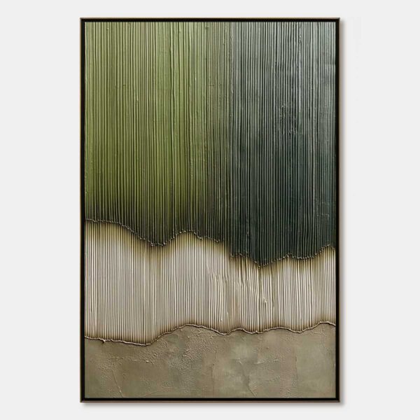 VERDANT STRATA: Textured Wabi Sabi Abstract Earth Painting