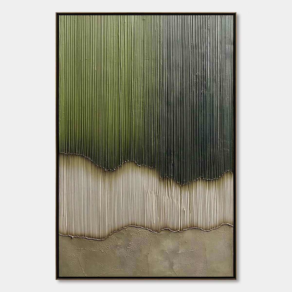 VERDANT STRATA: Textured Wabi Sabi Abstract Earth Painting