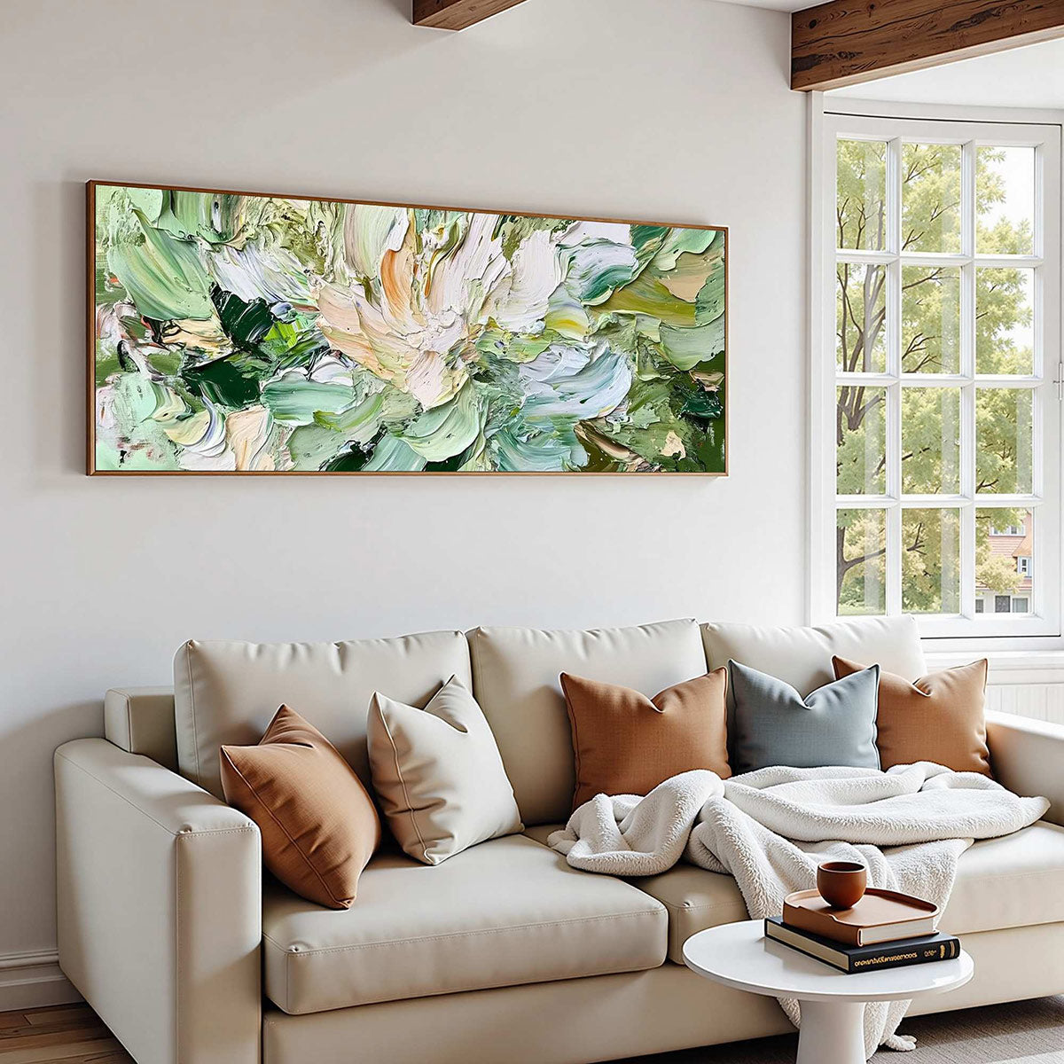 VERDANT BLOOM: Textured Abstract Floral Painting - Image 8