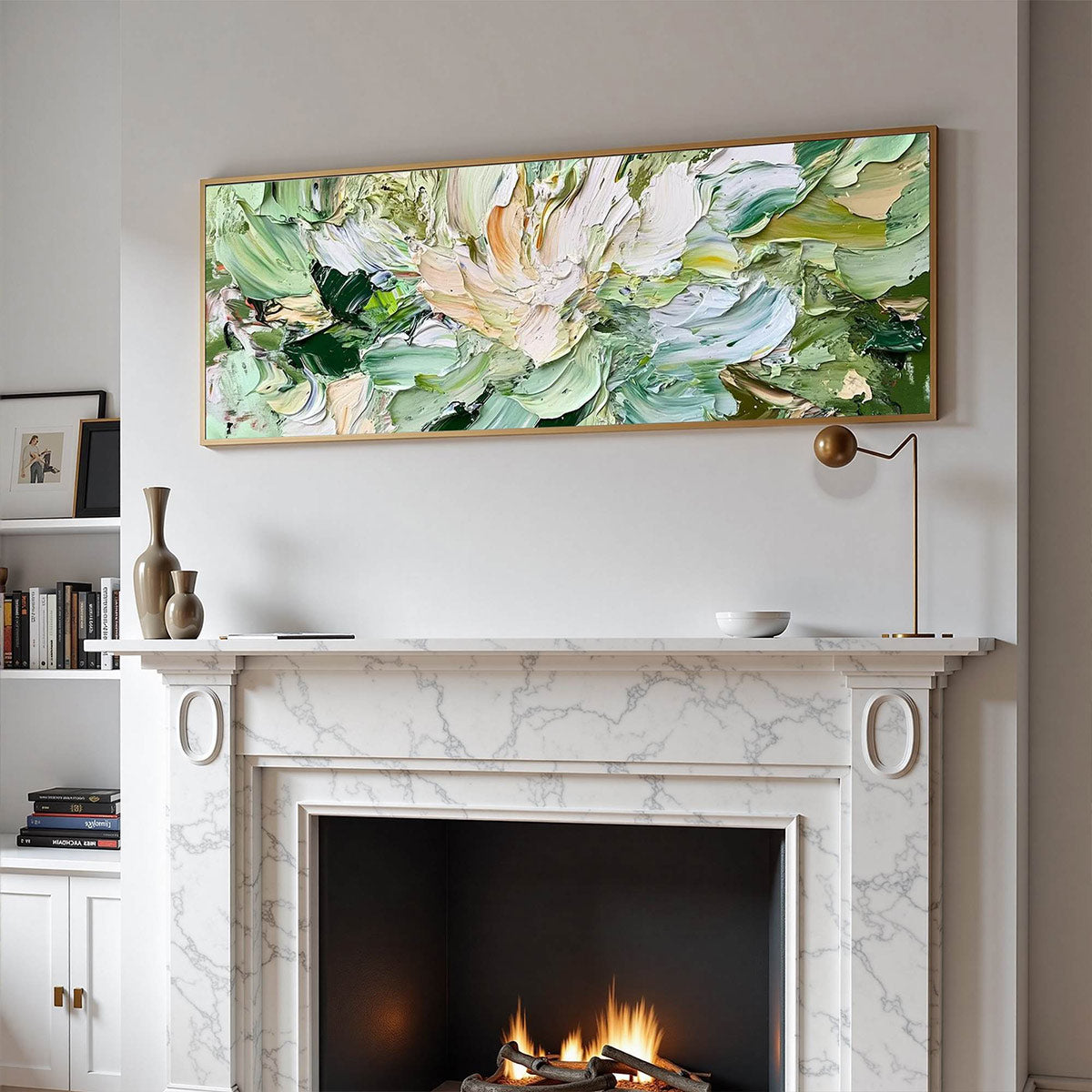 VERDANT BLOOM: Textured Abstract Floral Painting - Image 7