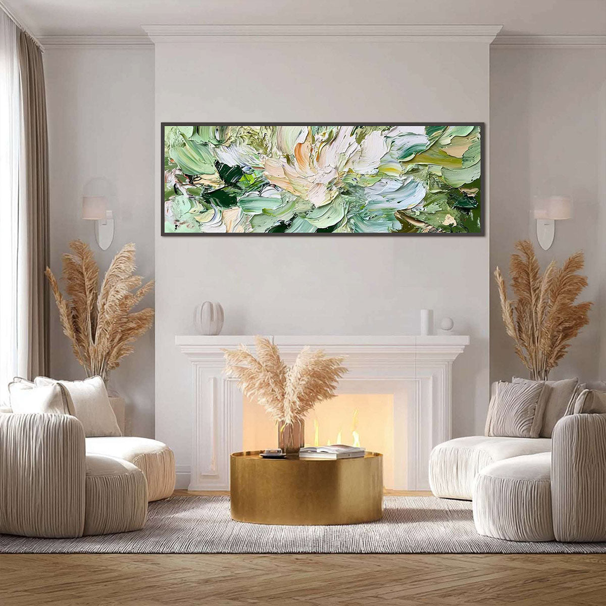VERDANT BLOOM: Textured Abstract Floral Painting - Image 5