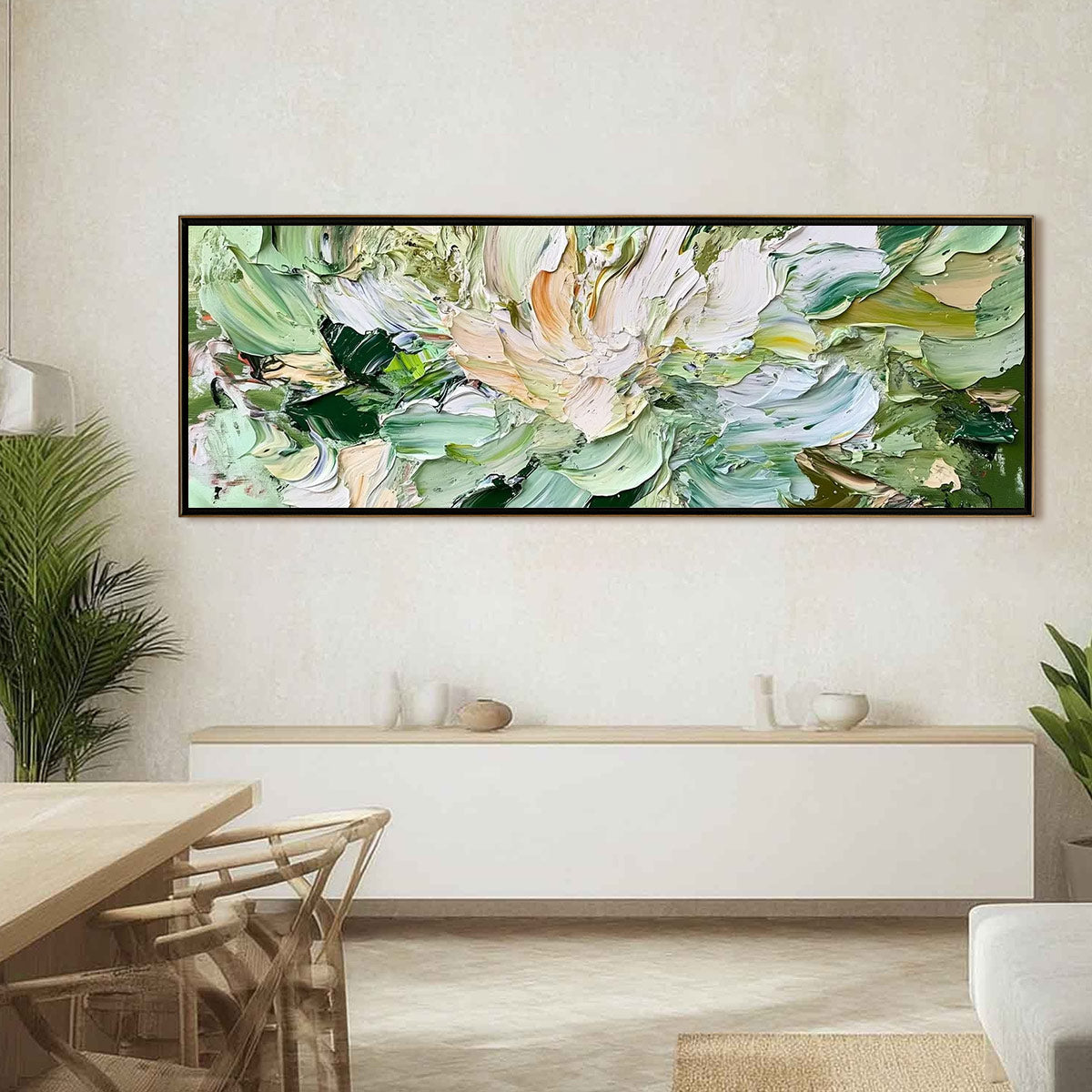 VERDANT BLOOM: Textured Abstract Floral Painting - Image 2