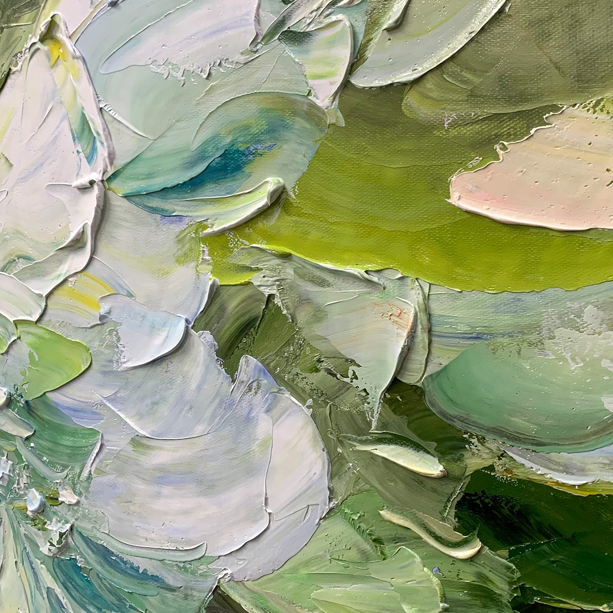 VERDANT BLOOM: Textured Abstract Floral Painting - Image 6