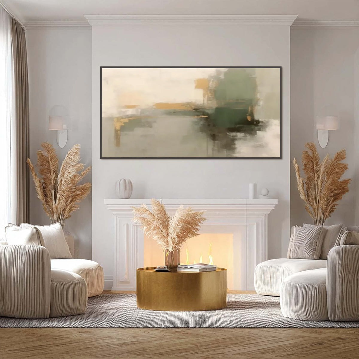 VERDANT ECHO: Wabi Sabi Abstract Landscape Painting - Image 4