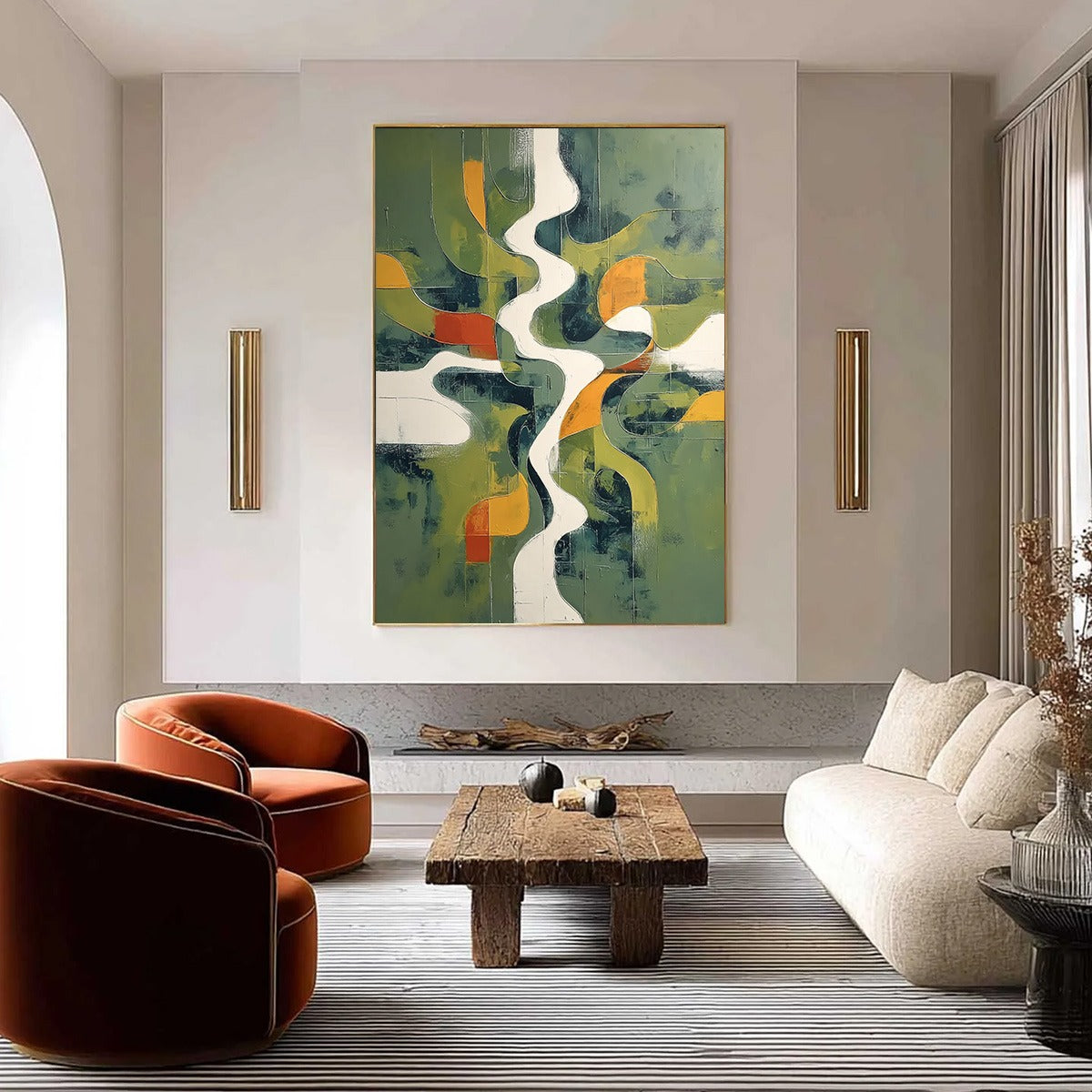 VERIDIAN FLOW: Textured Modern Abstract Landscape Painting - Image 2