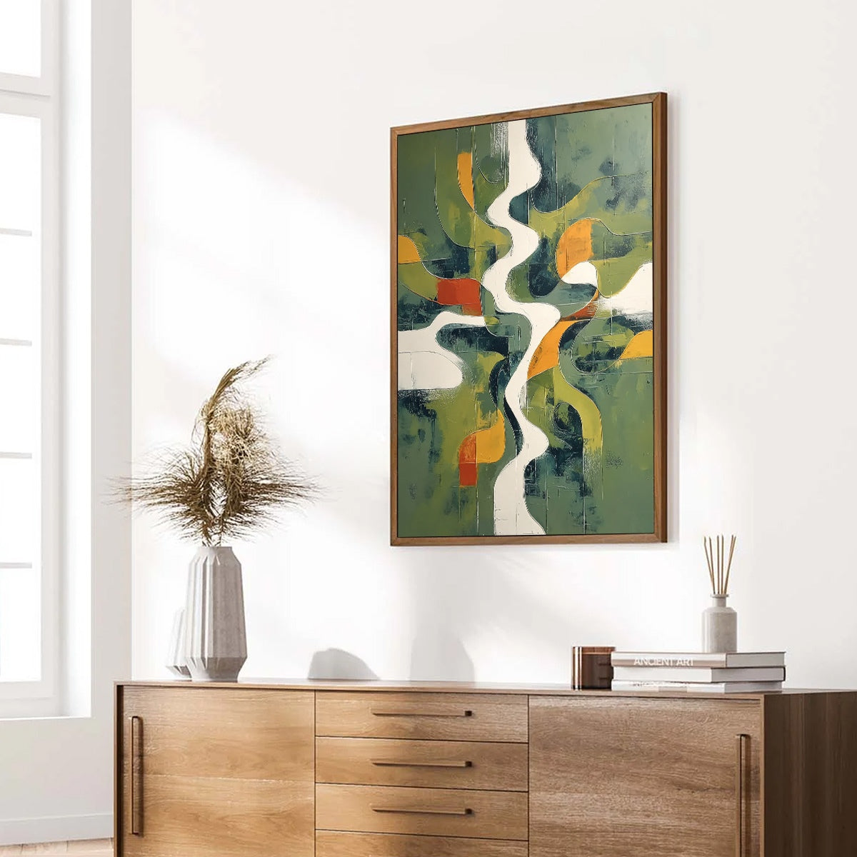 VERIDIAN FLOW: Textured Modern Abstract Landscape Painting - Image 8