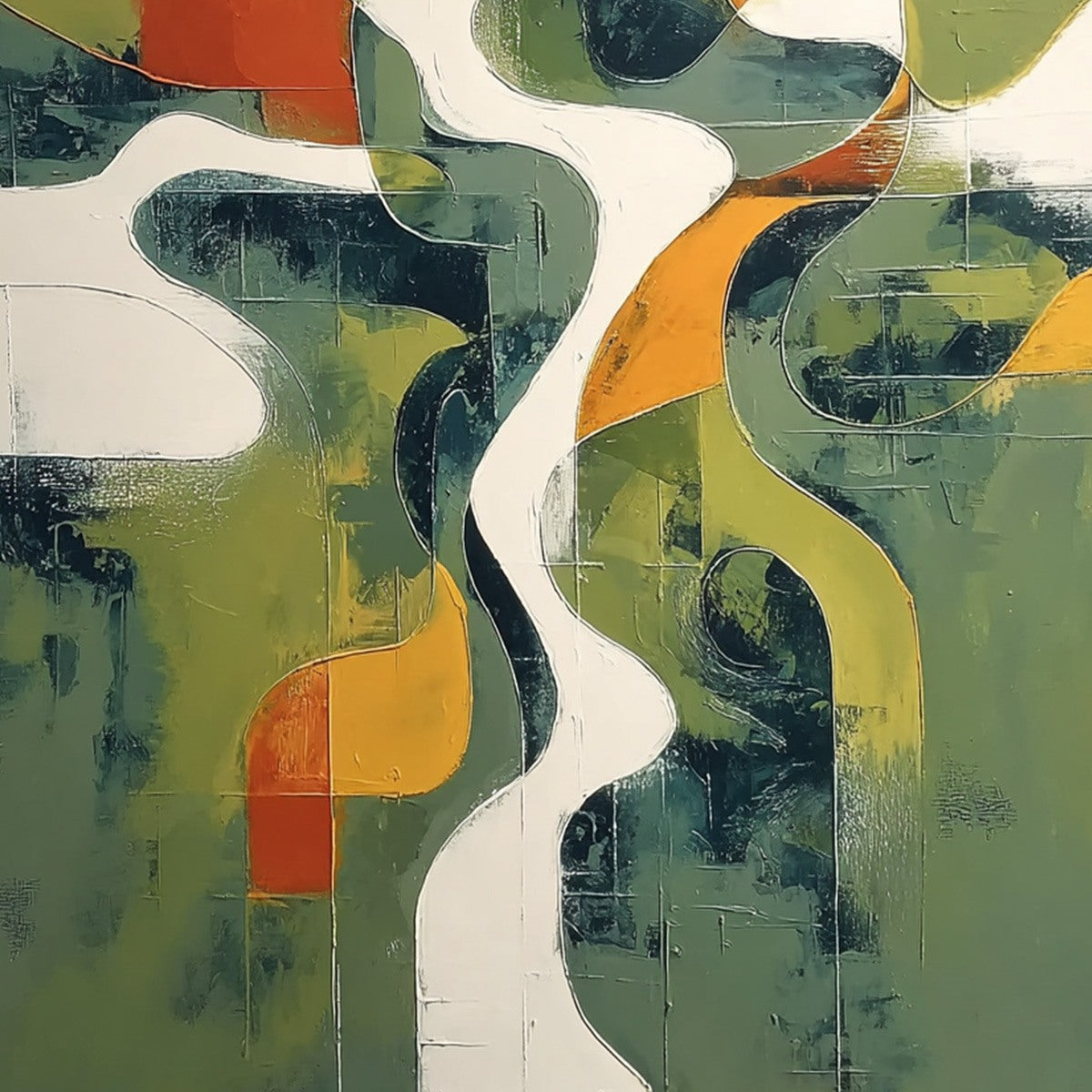 VERIDIAN FLOW: Textured Modern Abstract Landscape Painting - Image 5