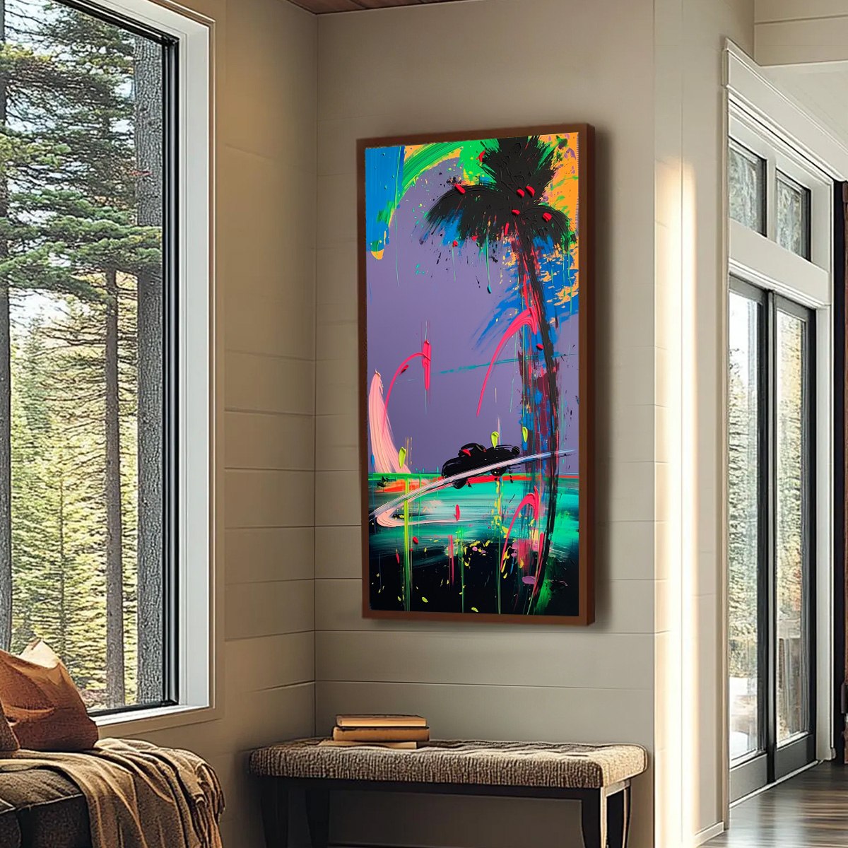 VICE CITY: Vibrant Abstract Impasto Painting of a Night Drive - Image 6