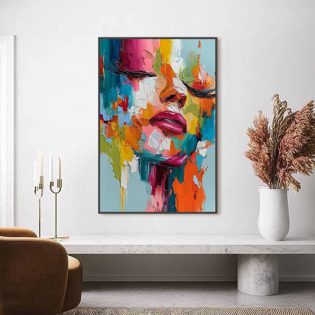 VIVID DREAM: Colorful Abstract Impasto Portrait Painting - Image 4
