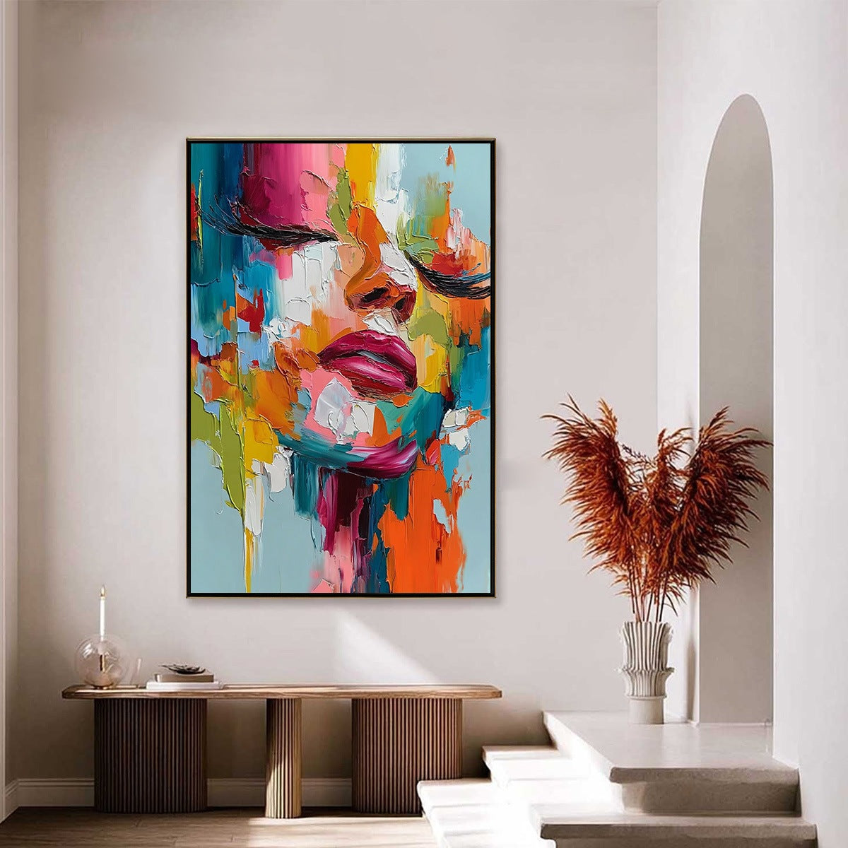 VIVID DREAM: Colorful Abstract Impasto Portrait Painting - Image 6