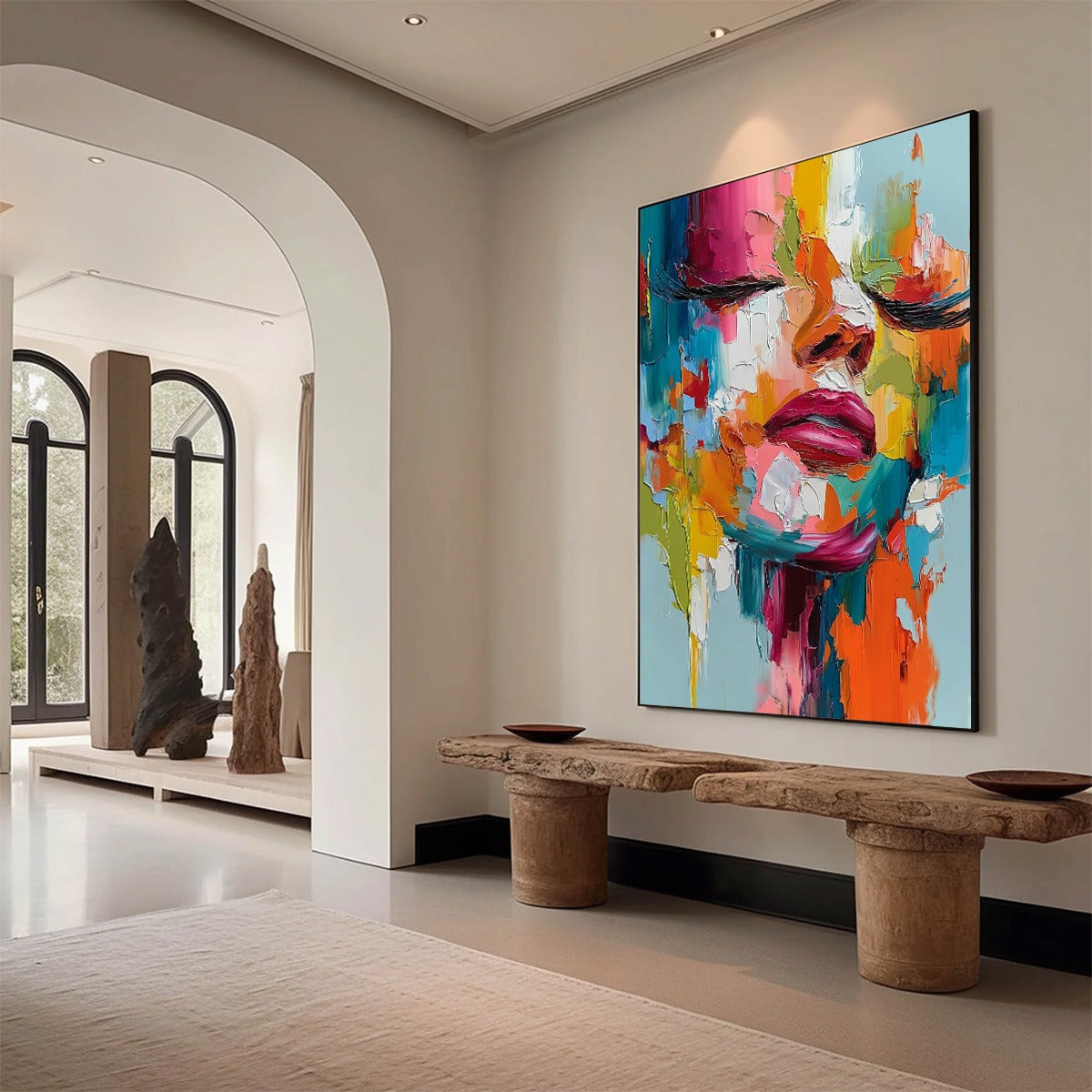 VIVID DREAM: Colorful Abstract Impasto Portrait Painting - Image 7