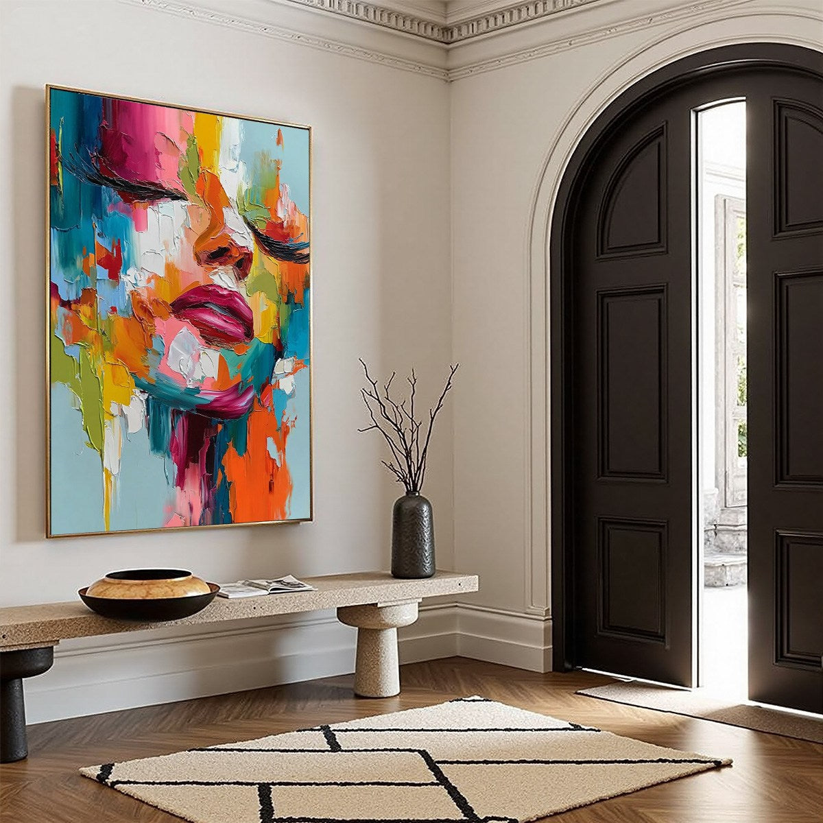 VIVID DREAM: Colorful Abstract Impasto Portrait Painting - Image 8