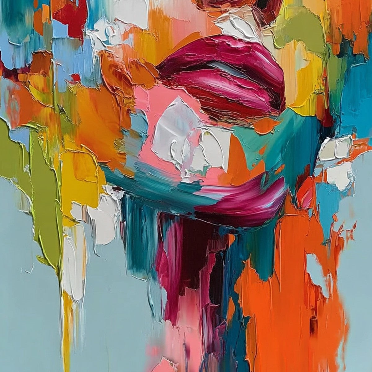 VIVID DREAM: Colorful Abstract Impasto Portrait Painting - Image 5