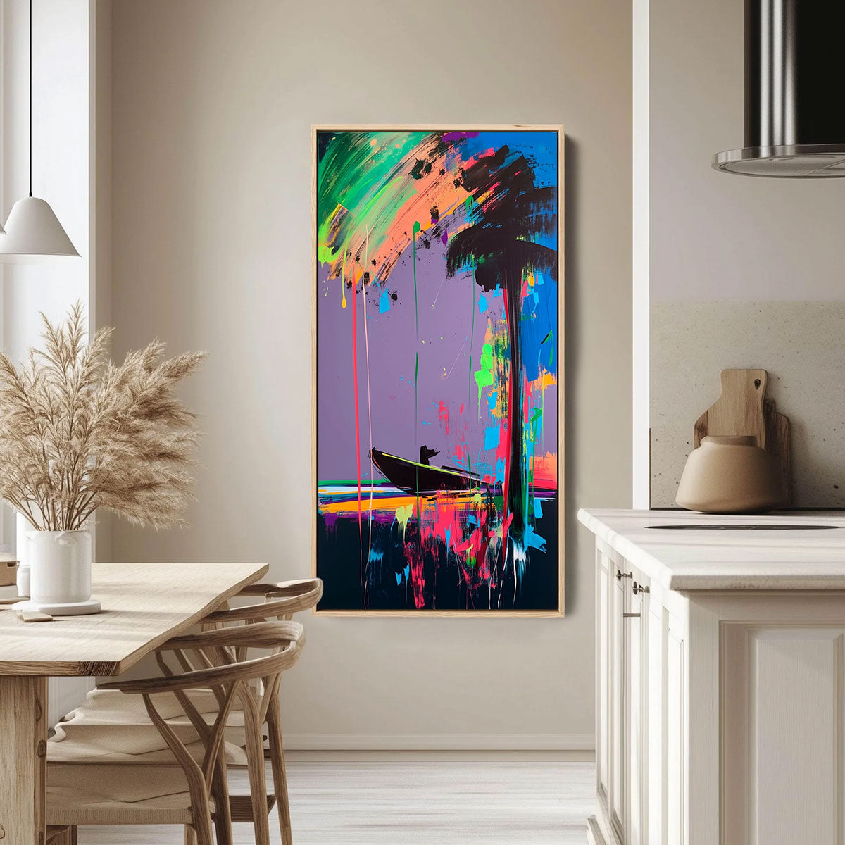 VIVID VOYAGE: Colorful Vertical Abstract Seascape Painting - Image 2