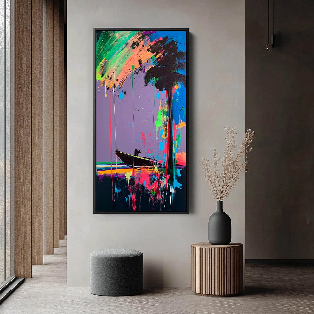 VIVID VOYAGE: Colorful Vertical Abstract Seascape Painting - Image 4