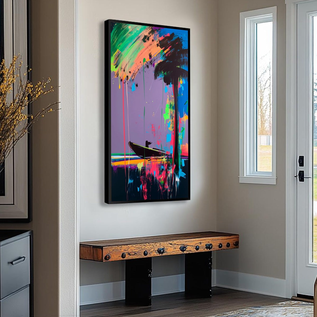 VIVID VOYAGE: Colorful Vertical Abstract Seascape Painting - Image 7
