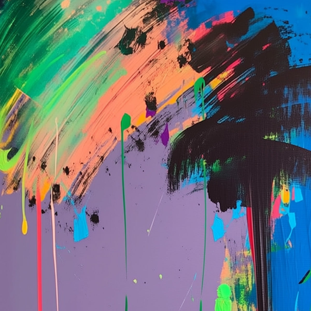 VIVID VOYAGE: Colorful Vertical Abstract Seascape Painting - Image 3
